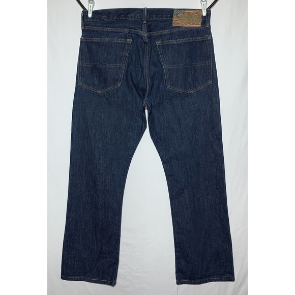 Denim & Supply Ralph Lauren Mens Boot Cut Jeans Fits 34x29 American Flag Patch